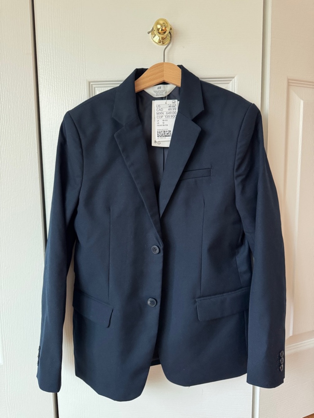 H&M Navy blue blazer, US Youth Size 12, NWT